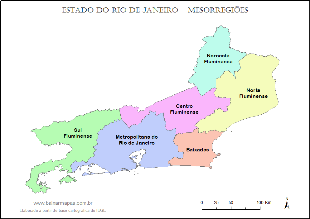 Mapa Do Rio De Janeiro Dividido Em Mesorregioes Baixar Mapas